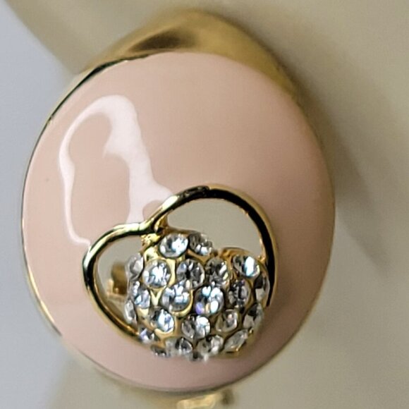 Peach Pink Enamelled Earrings Small Earrings Soft Pink Earrings - Picture 10 of 12